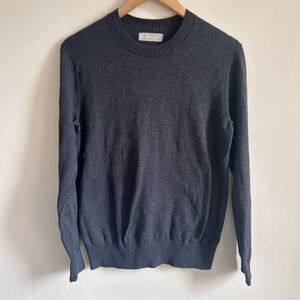 Everlane Charcoal Grey No-Sweat Crewneck Sweater - Organic Cotton Blend - Small